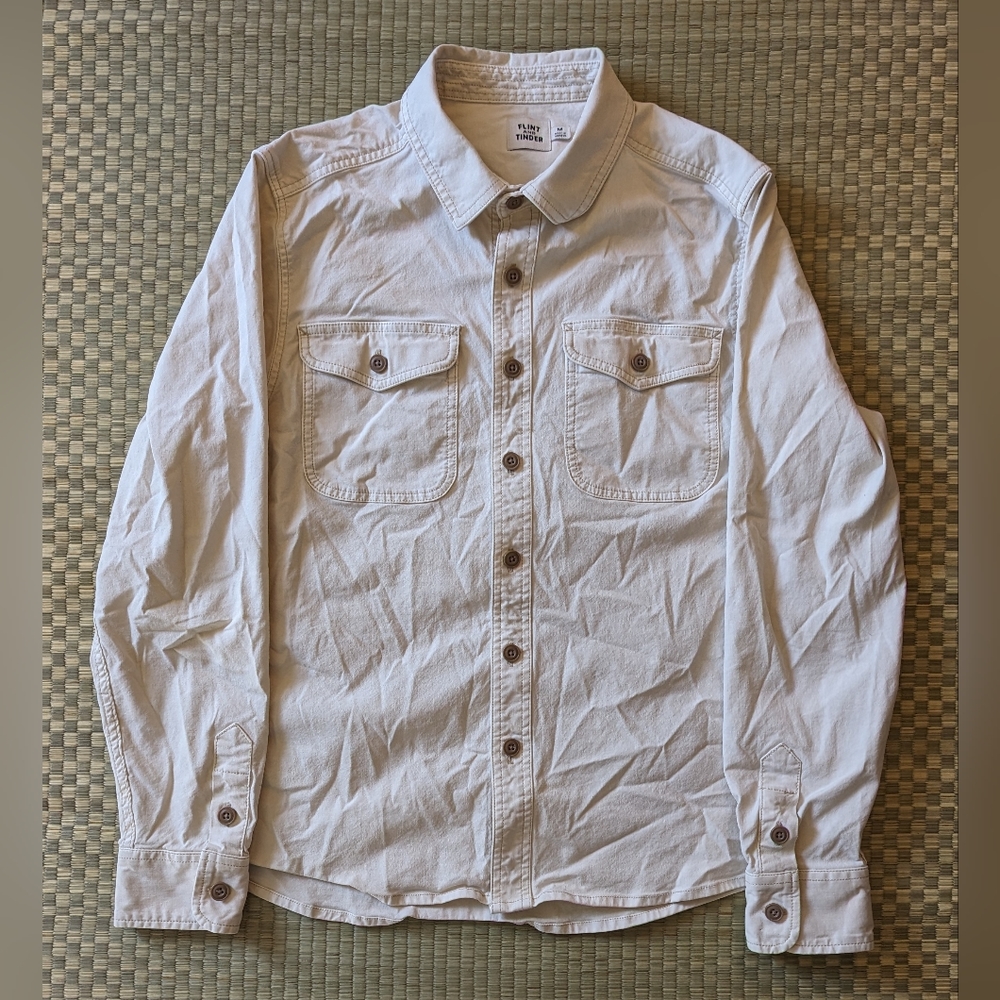 SOLD OUT Flint and Tinder Stretch Canvas Expedition Shirt Natural Men's Size Med